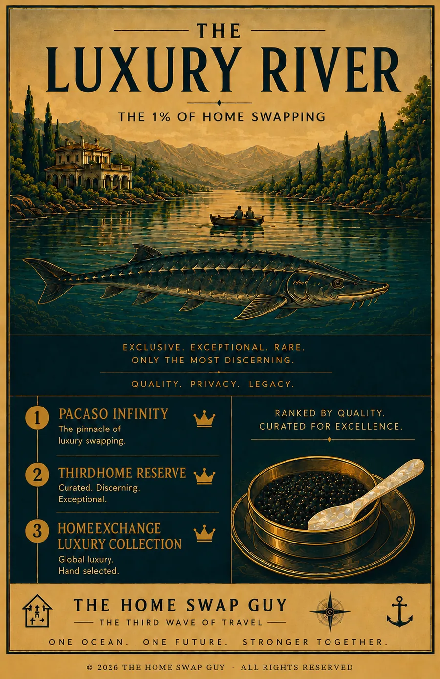 THE LUXURY RIVER — illustrated page from The Home Swap Guy's Home Swapping In Depth guide (page 23 of 30)